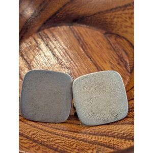 Vintage NS Meyer Sterling Silver Cufflinks Flat Face Minimalist